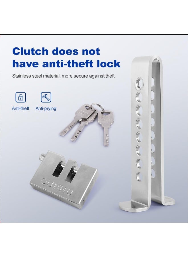 Heavy Duty Car Clutch Lock Anti-Theft Device – Stainless Steel Pedal Lock with High Security Blade Lock Cylinder, Universal Vehicle Anti-Theft Protection with Keys - Image 2